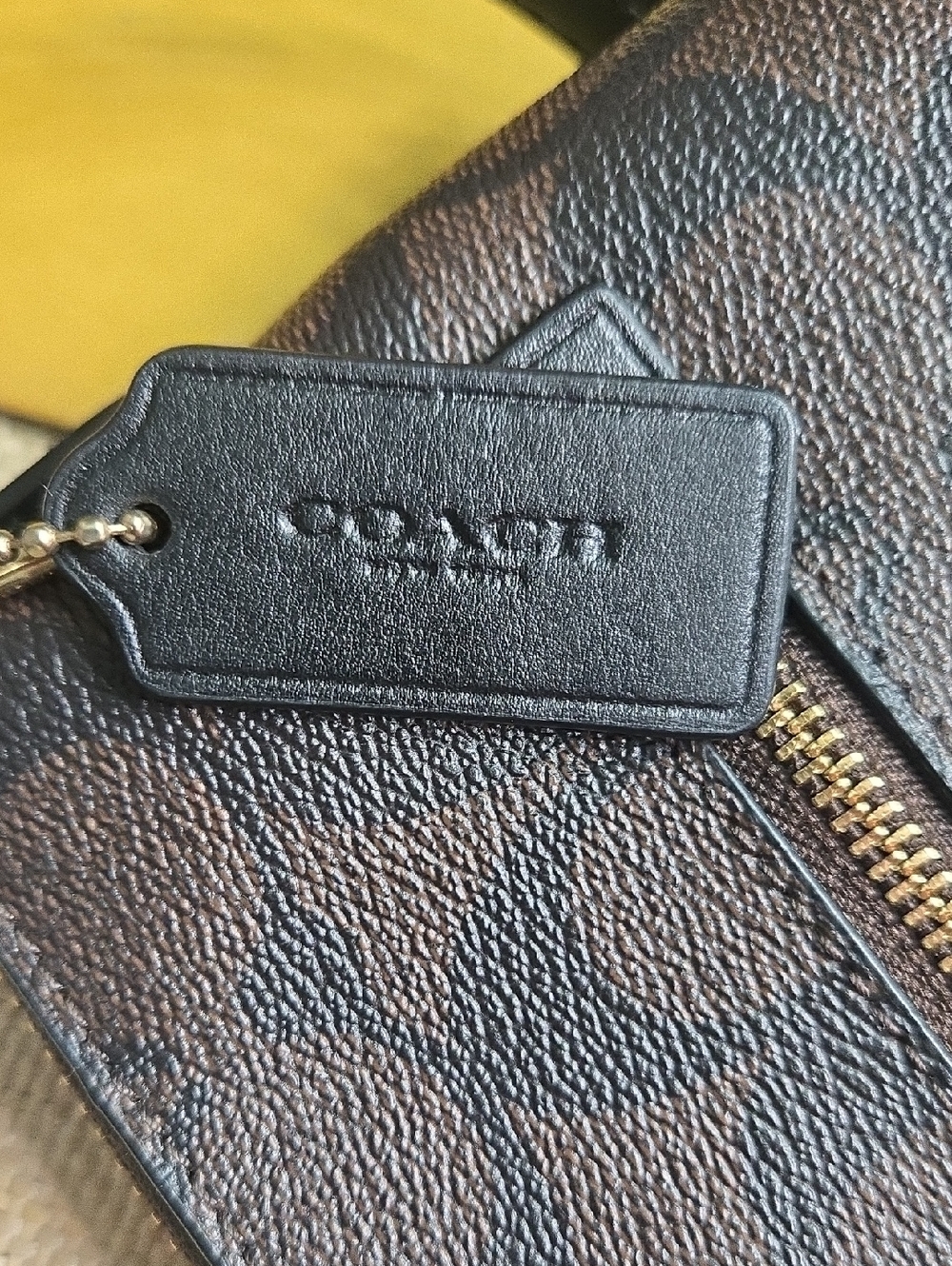 Like New! Coach Brown Signature Crossbody with Black Trim - Picture 8 of 10